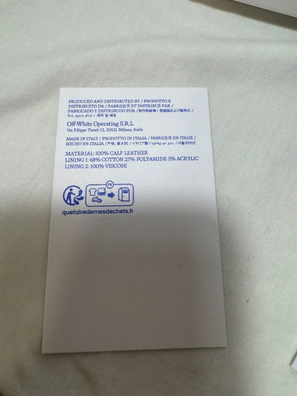 Off White Quote Bifold Characters Black - White